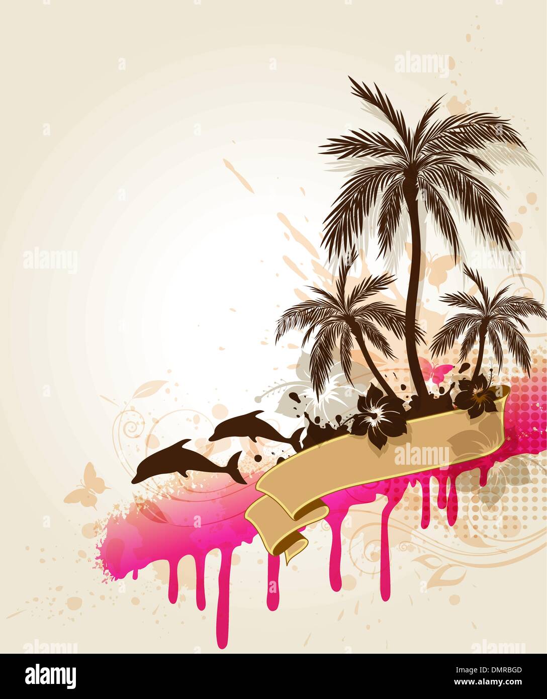 Summer tropical background Stock Vector Image & Art - Alamy