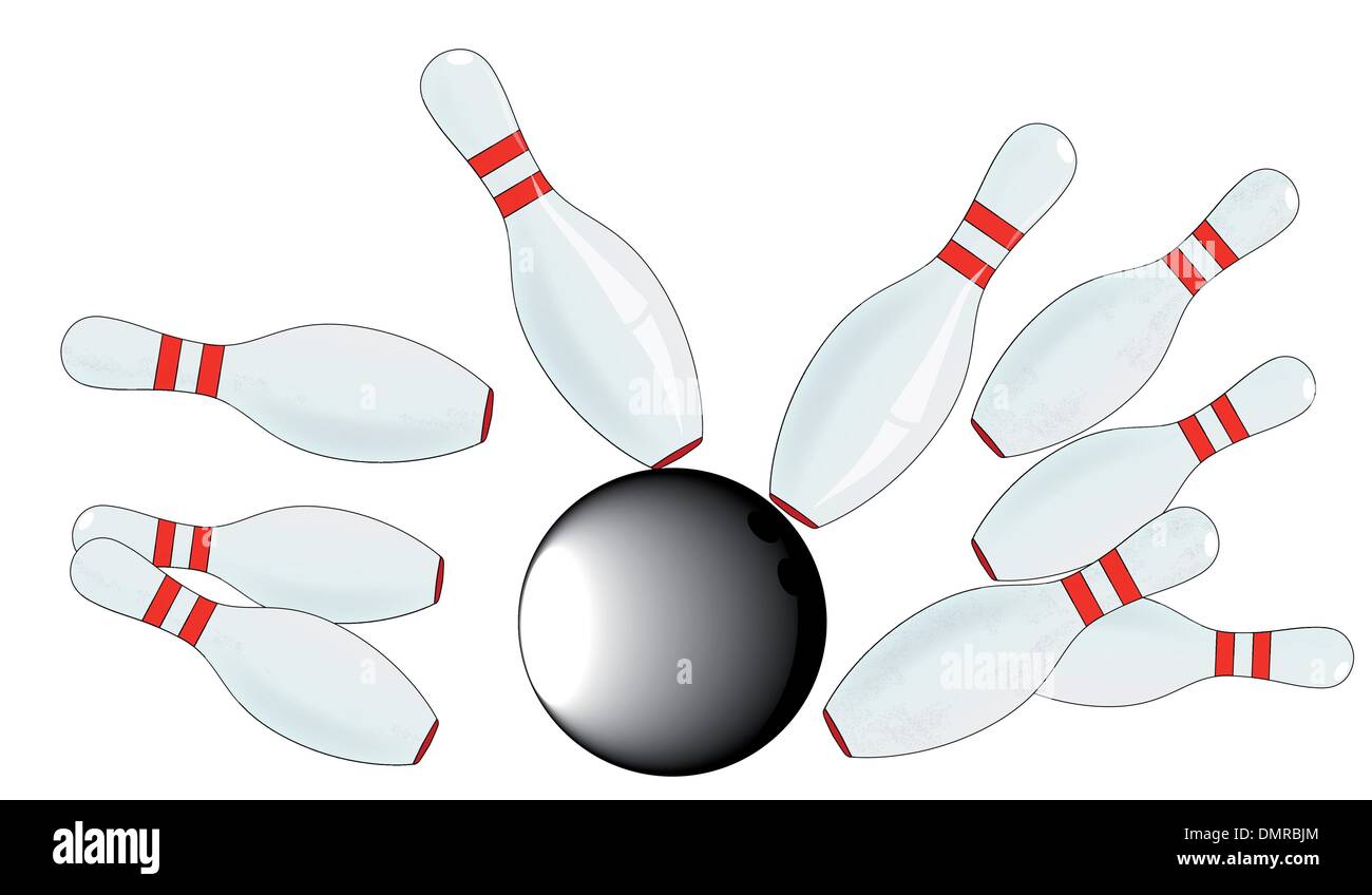 Bowling pins falling hires stock photography and images Alamy