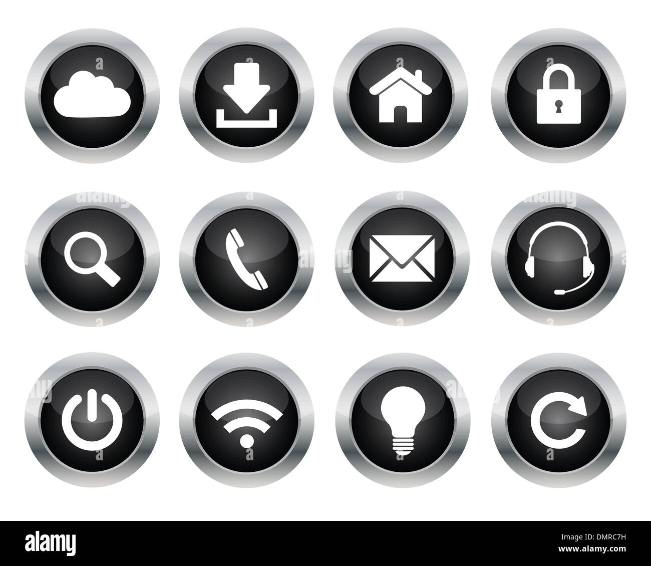 Round web buttons Stock Vector