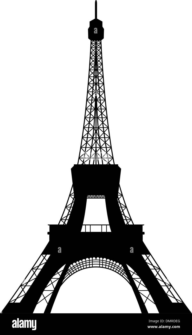 Eiffel tower silhouette Stock Vector