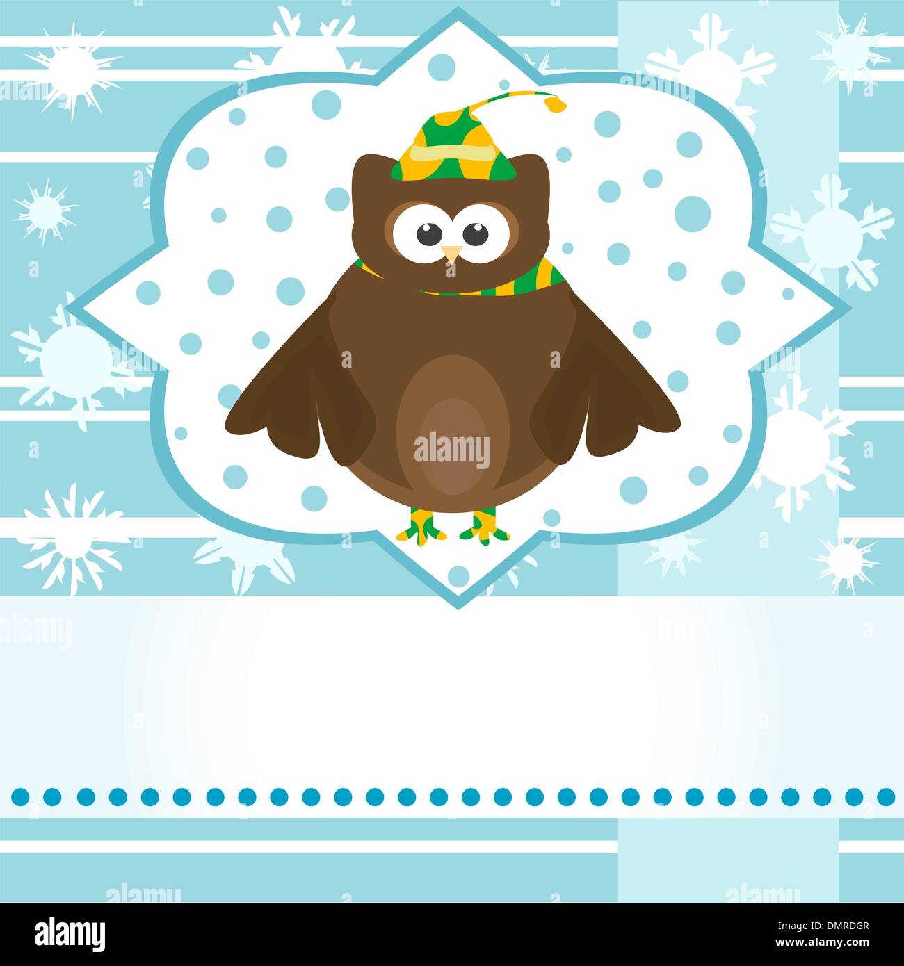cartoon cute owl winter greetings card vector Stock Vector Image & Art ...