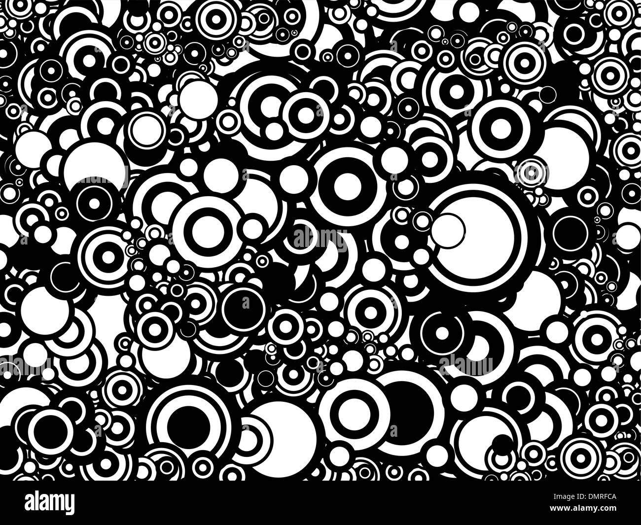 Black and white circles background / pattern / texture Stock Vector