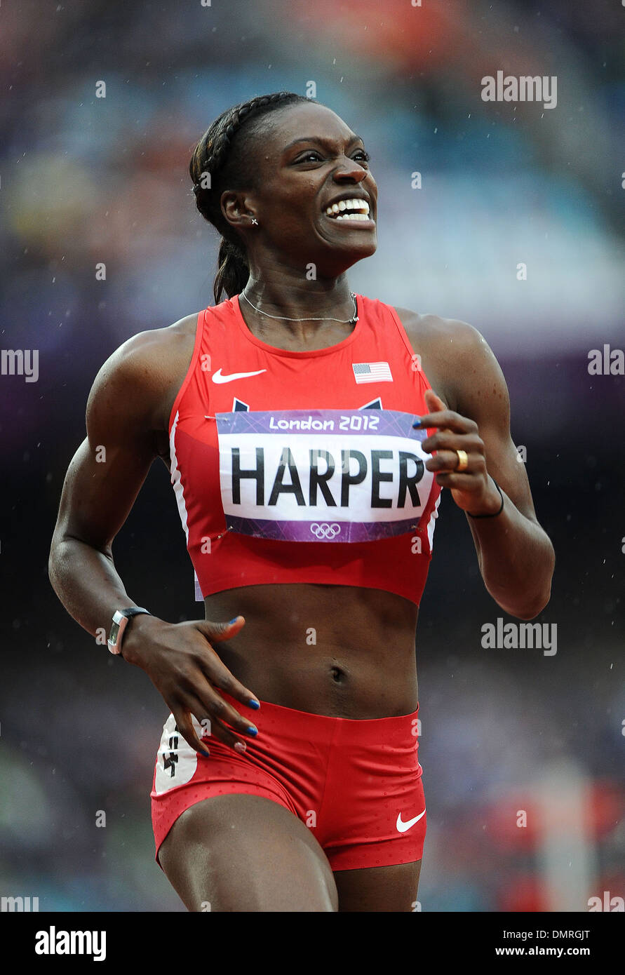 Dawn Harper competes in Women's 100m Hurdles during 2012 London Olympic ...