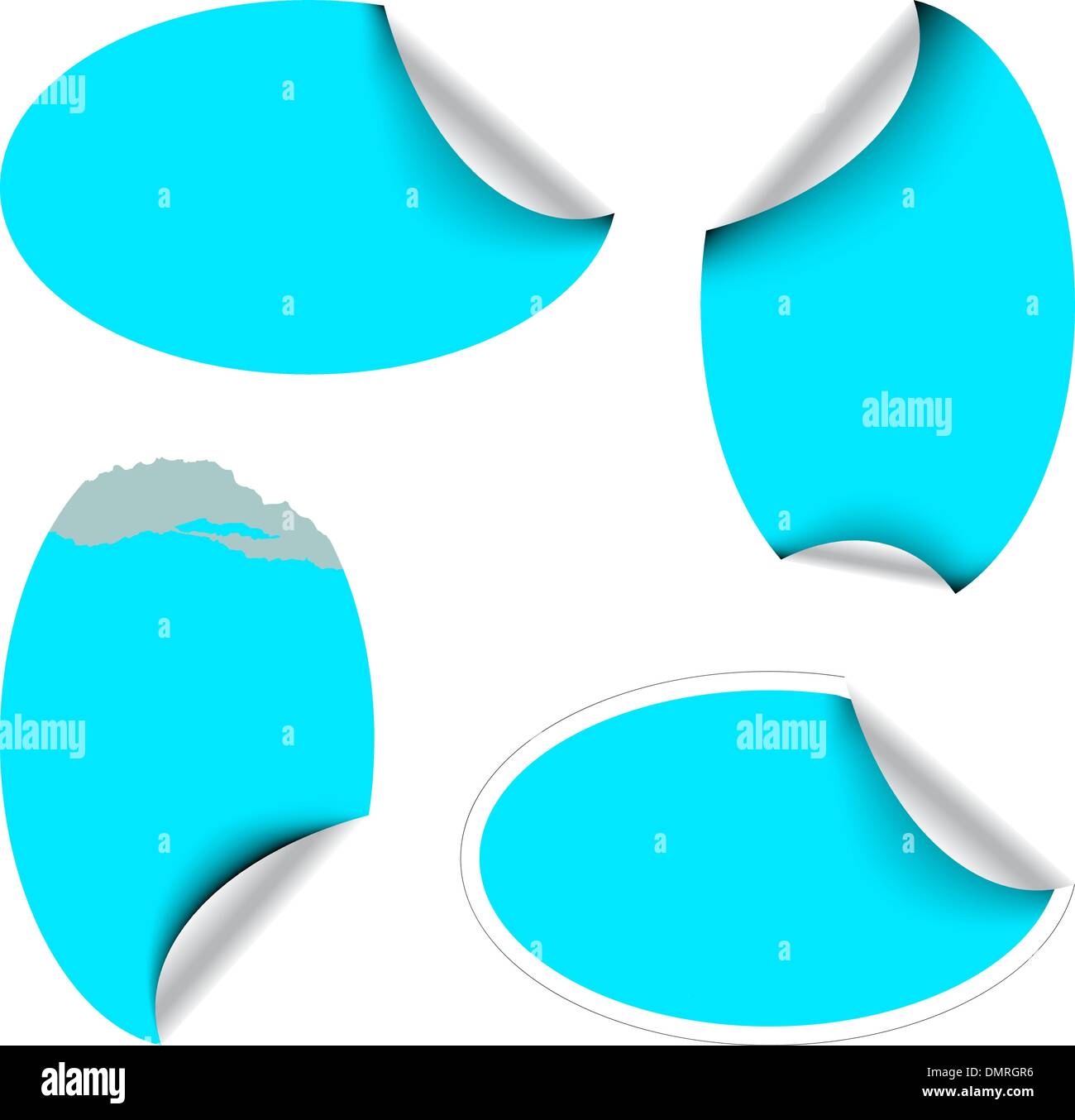 Blue oval labels Stock Vector