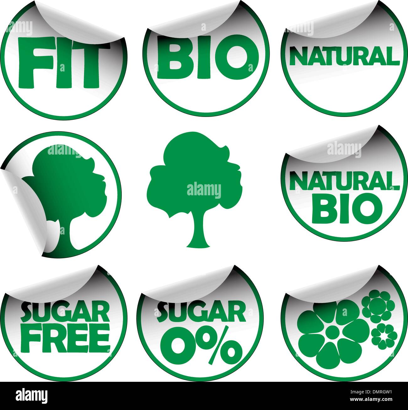 Set of labels for healthy food Stock Vector