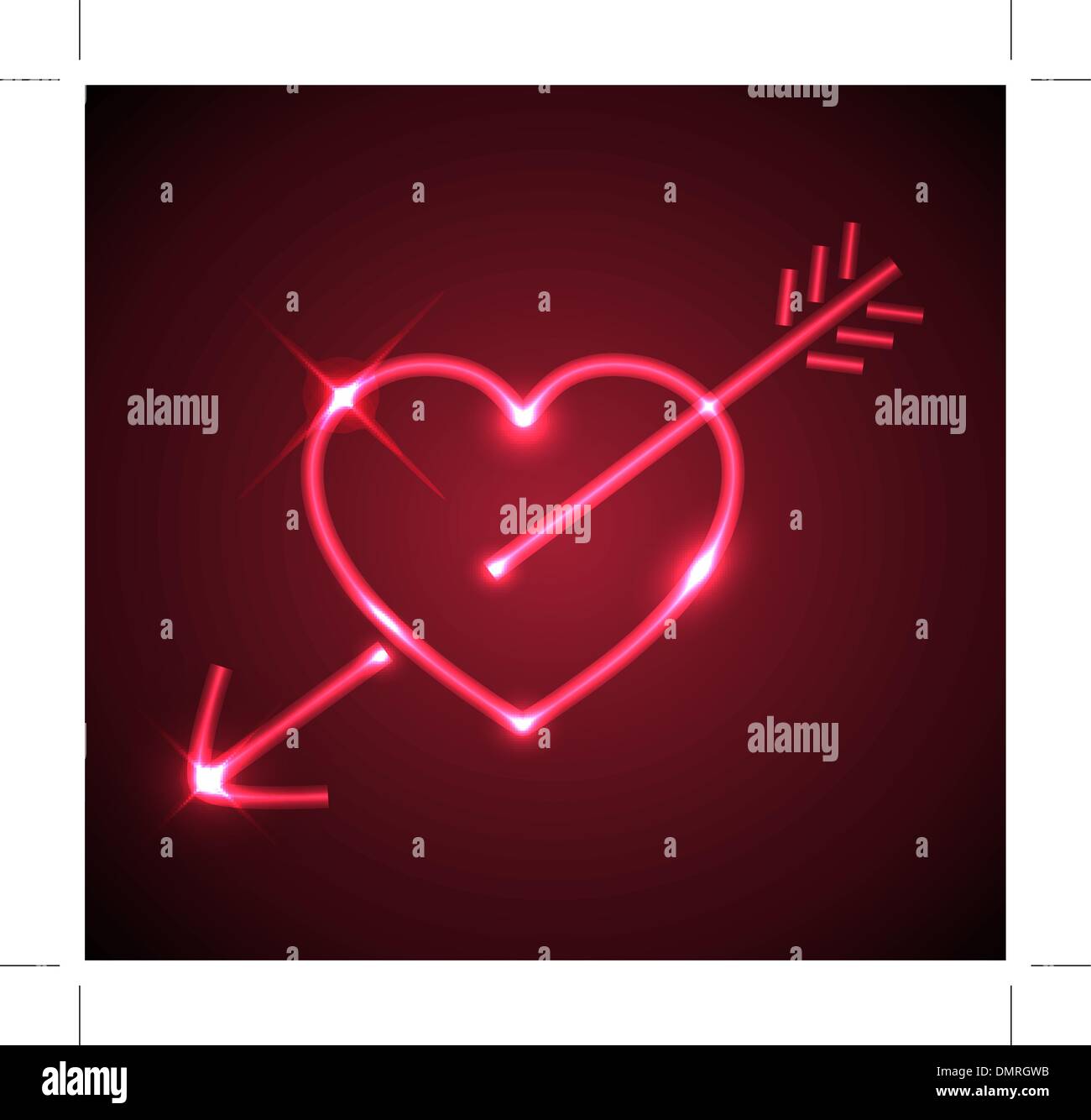 Red heart with arrow Stock Vector
