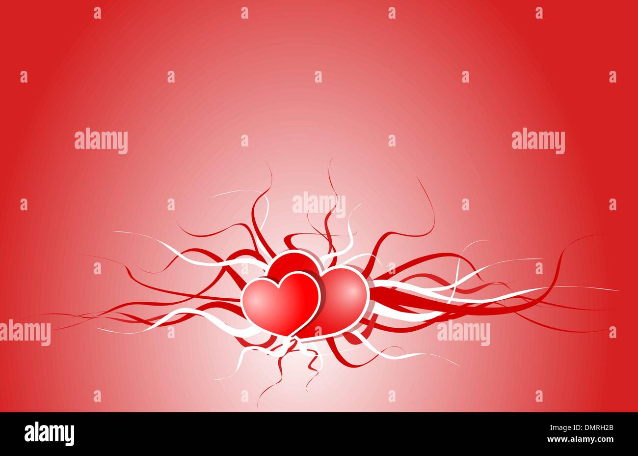 Red hearts on a red background Stock Vector Image & Art - Alamy