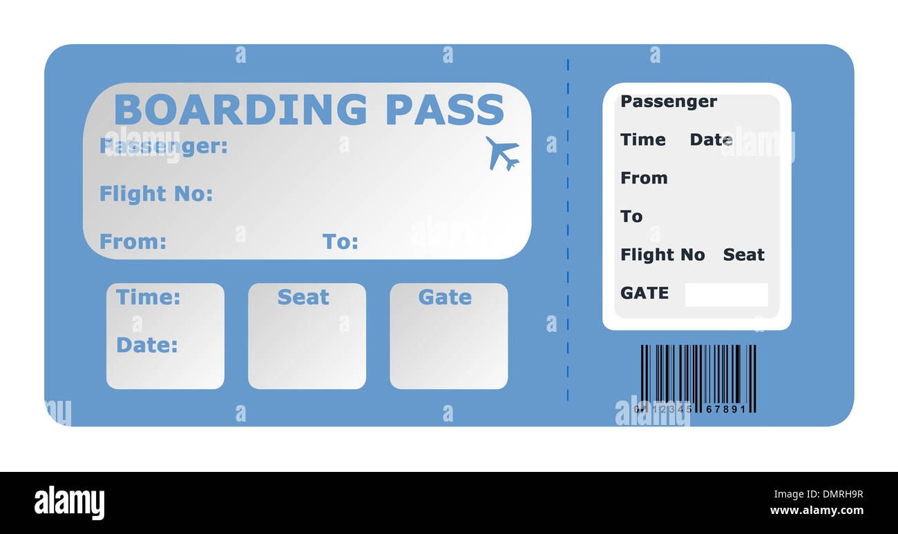 Aircraft Boarding Pass Isolated On A White Background Stock Photo - Alamy