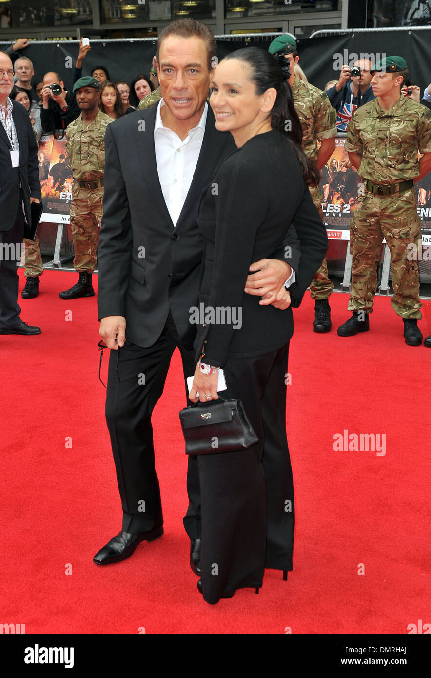 Jean Claude Van Damme & Gladys Portugues 'The Expendables 2' UK Premiere  held at Empire Leicester Square - Arrivals London Stock Photo - Alamy