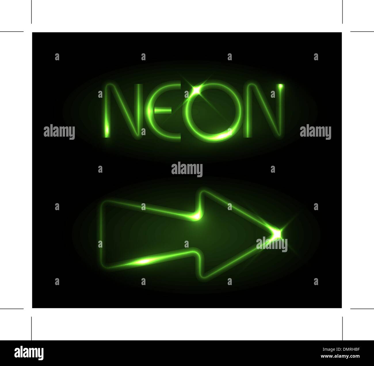 Green neon arrow Stock Vector