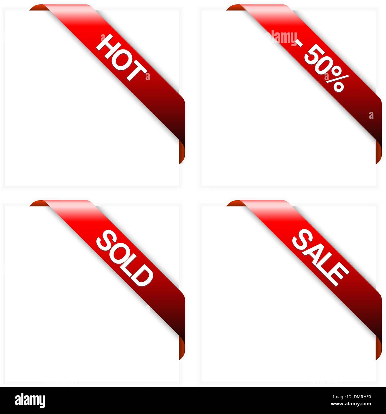 Set of red corner ribbons Stock Vector Image & Art Alamy