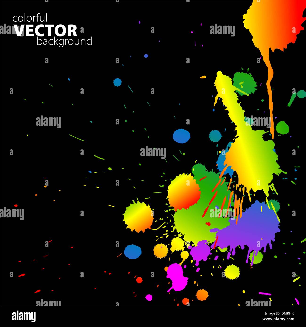 Vector rainbow background with splats Stock Vector