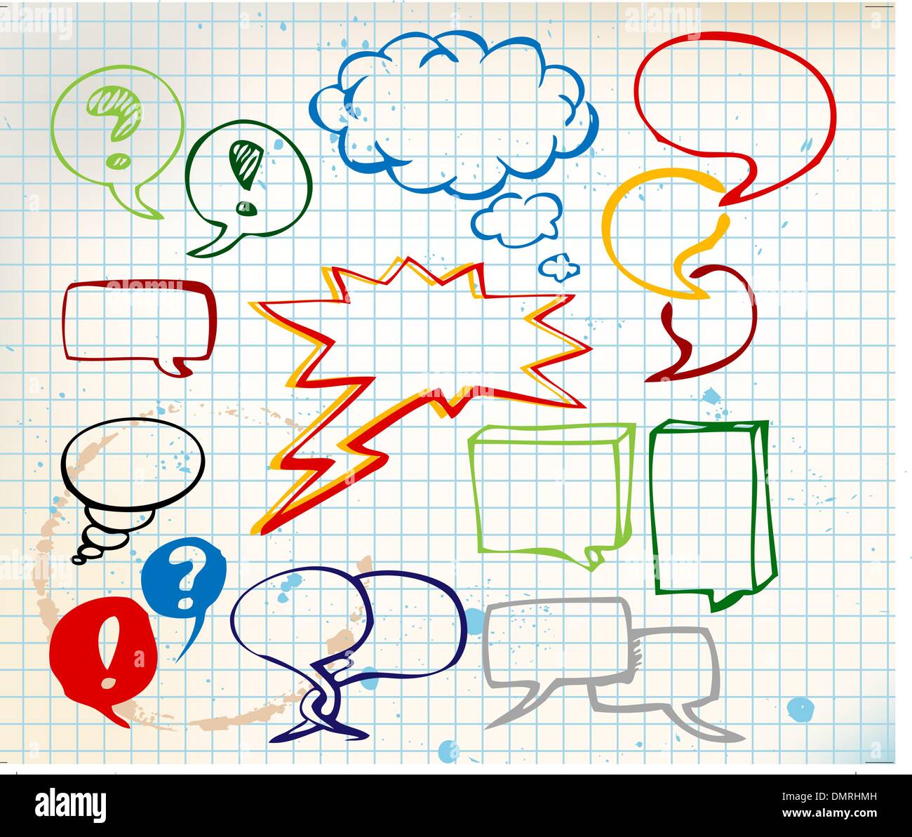 Set of colorful doodle speech bubbles Stock Vector Image & Art - Alamy