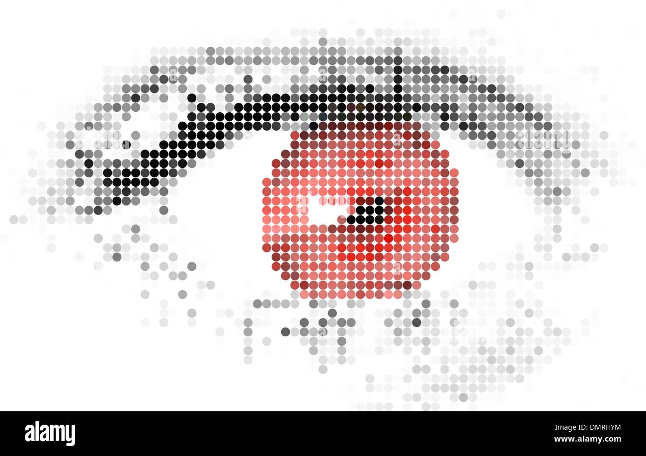 Abstract human - digital - red eye Stock Vector