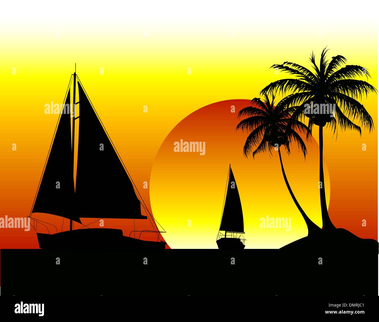 Yachts on the ocean Stock Vector Image & Art - Alamy