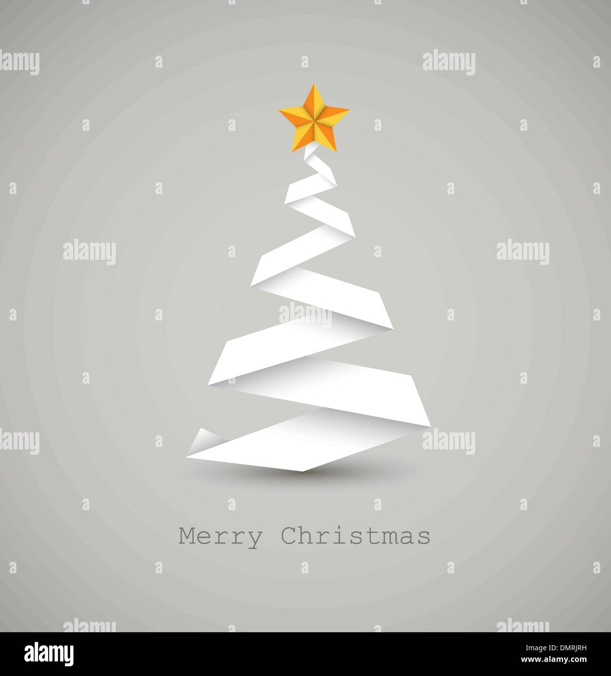 Simple vector christmas tree made from white paper stripe Stock Vector ...