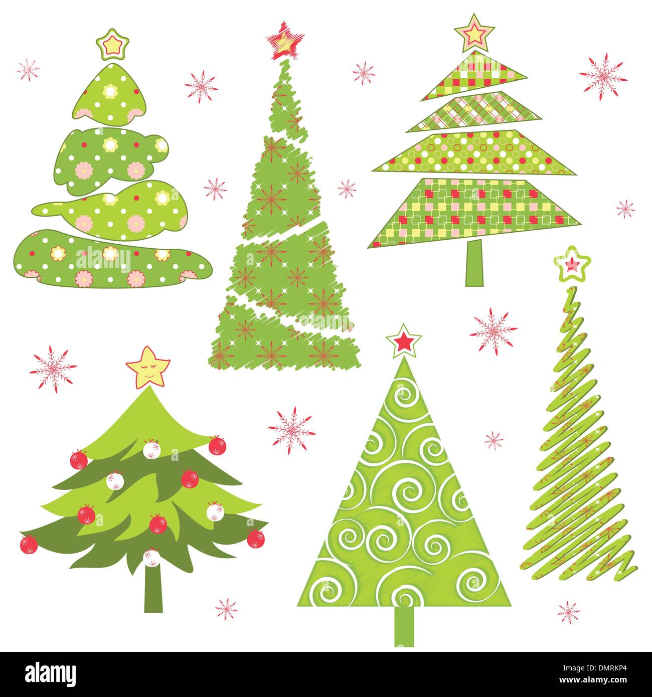Set of Christmas tree Stock Vector Image & Art - Alamy