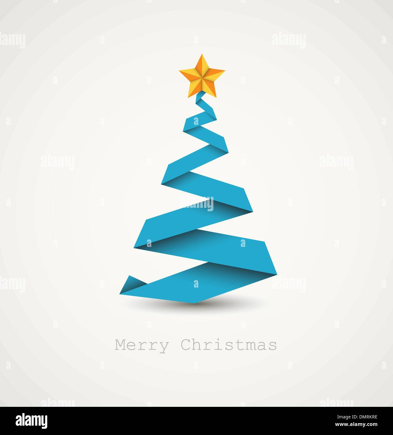 Simple vector christmas tree made from paper stripe Stock Vector
