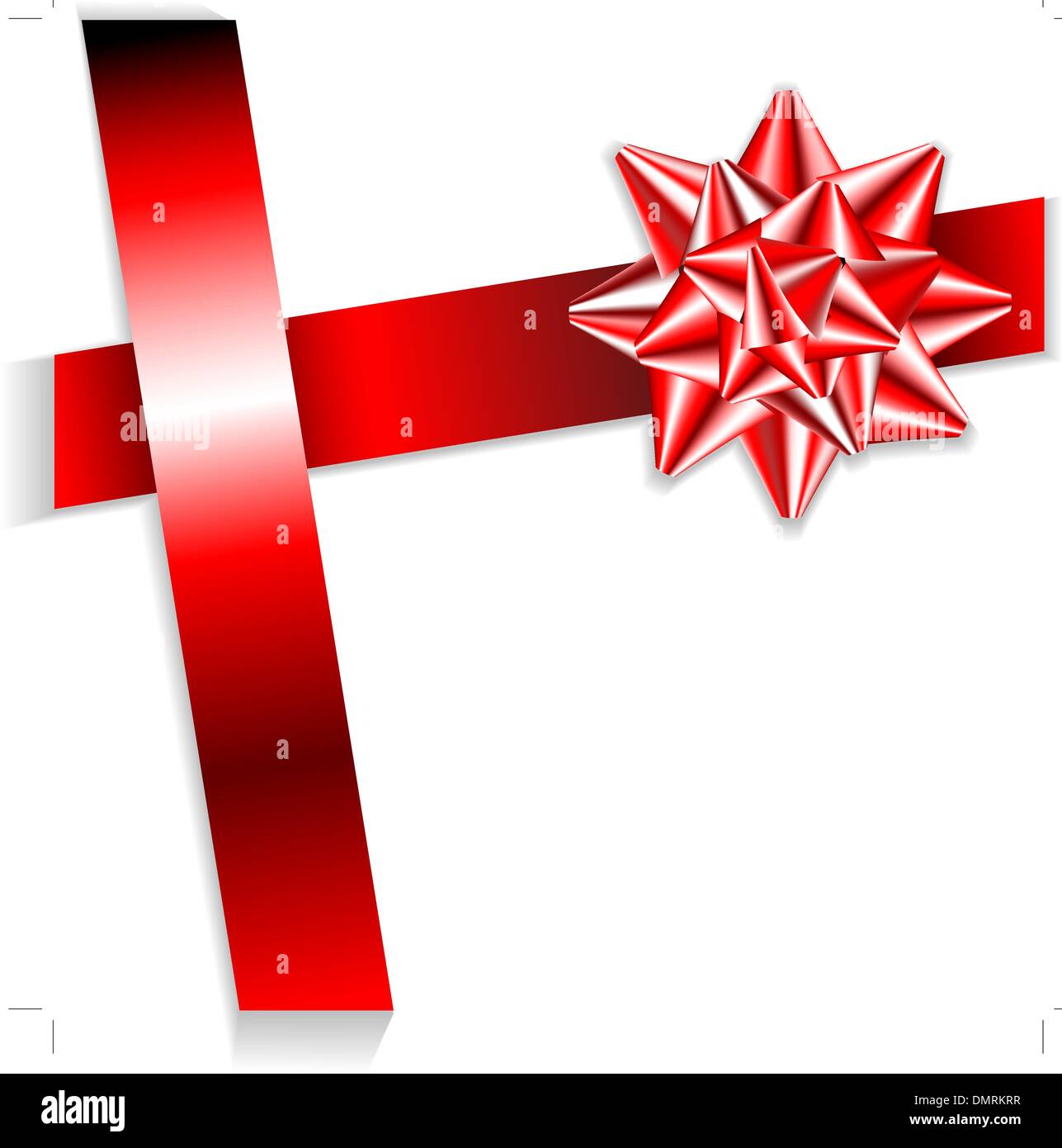 Red bow on a red ribbon Stock Vector Image & Art - Alamy