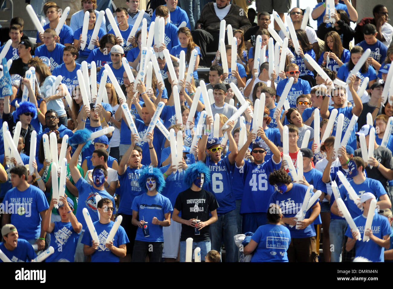 University of Buffalo students cheer as their Bulls take the field to ...