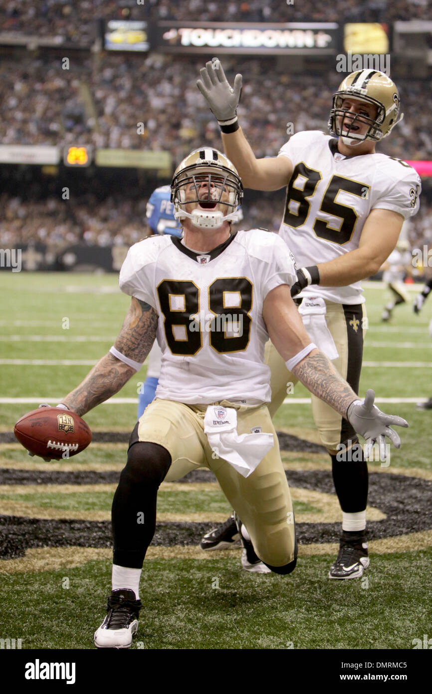 Saints tight end Jeremy Shockey (88) celebrates a touchdown. The