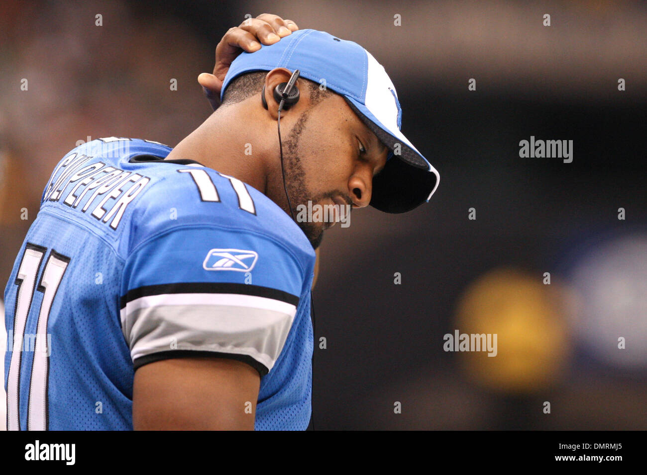 Detroit Lions quarterback Daunte Culpepper (11). The New Orleans Saints  defeated the Detroit Lions 45-27 in the matchup held at the Louisiana  Superdome in New Orleans, LA. (Credit Image: © Matt Lange/Southcreek