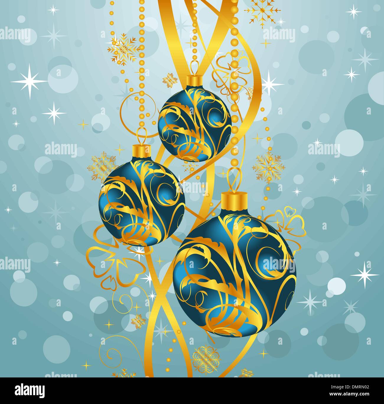 abstract blue background with Christmas balls Stock Vector Image & Art ...