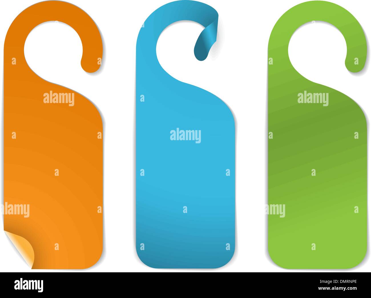 Set of various empty paper tags Stock Vector