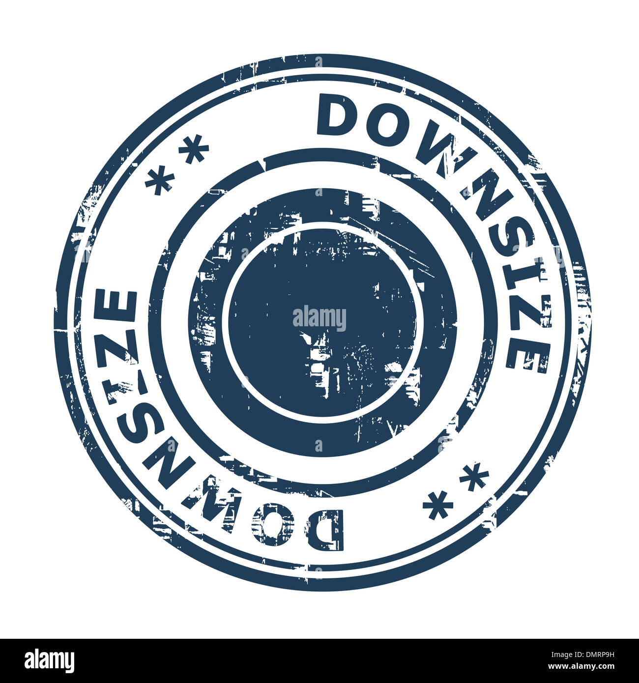 Downsize concept stamp isolated on a white background. Stock Photo