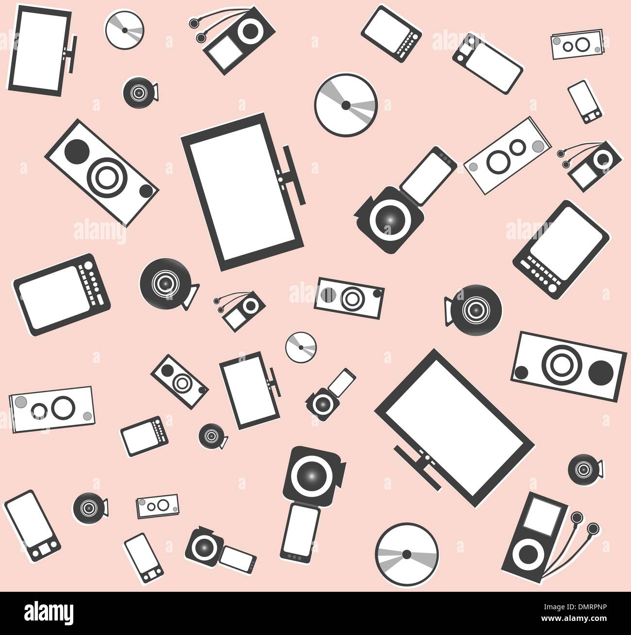 Electronic background texture from many objects vector Stock Vector