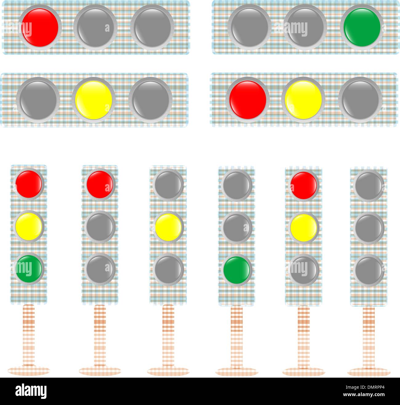 set of textile Traffic light isolated on white background vector Stock ...