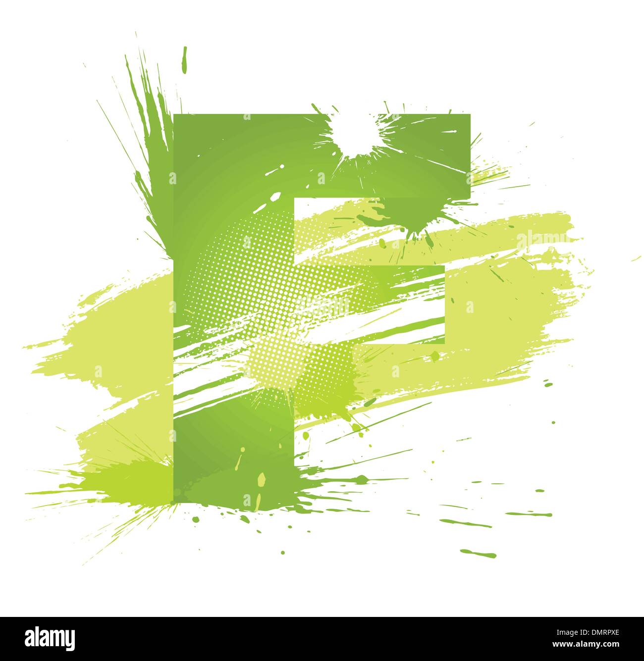 Green Abstract Paint Splashes Font Letter F Stock Vector Image Art 