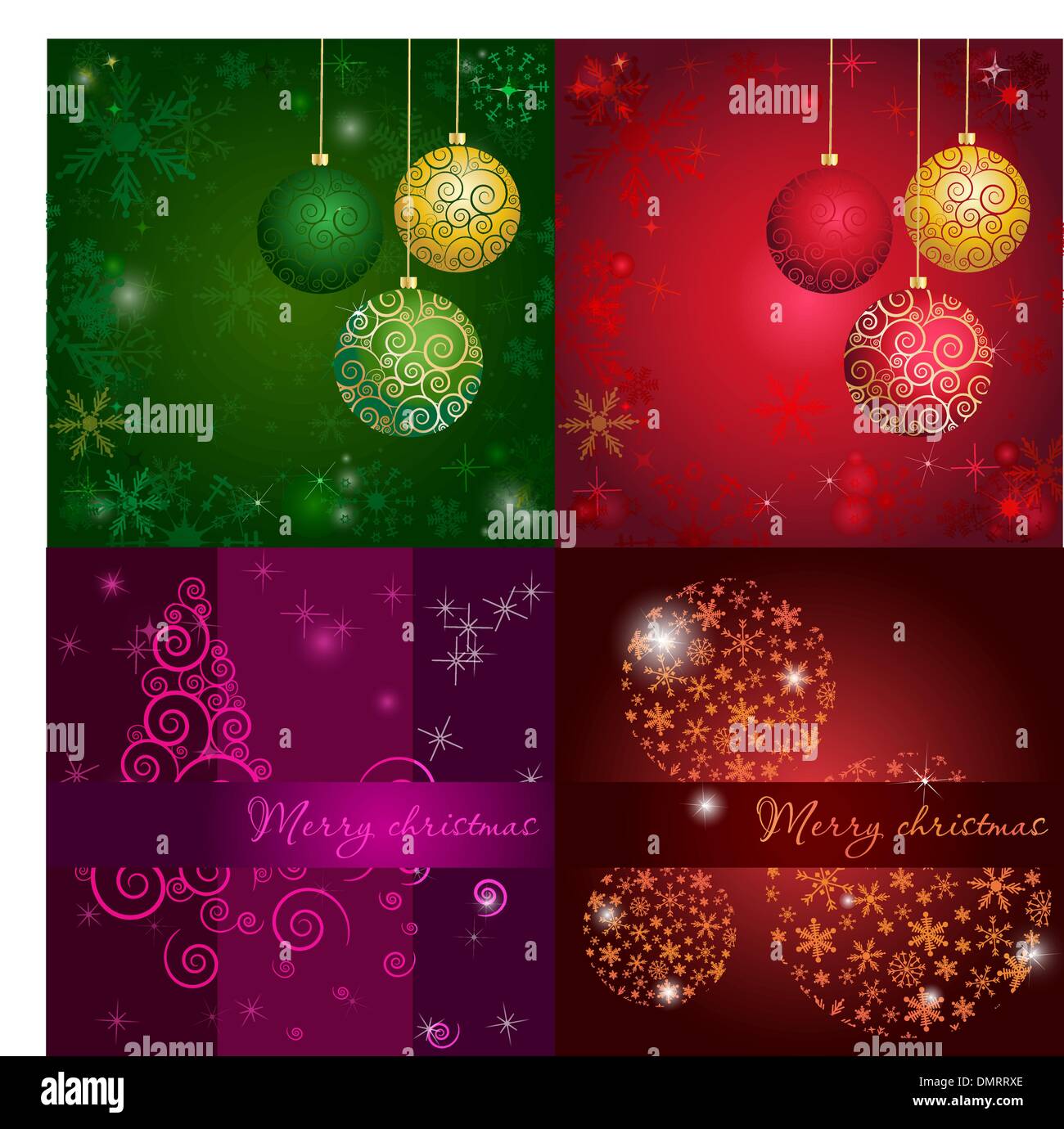 Set Christmas card with holiday elements Stock Vector Image & Art - Alamy