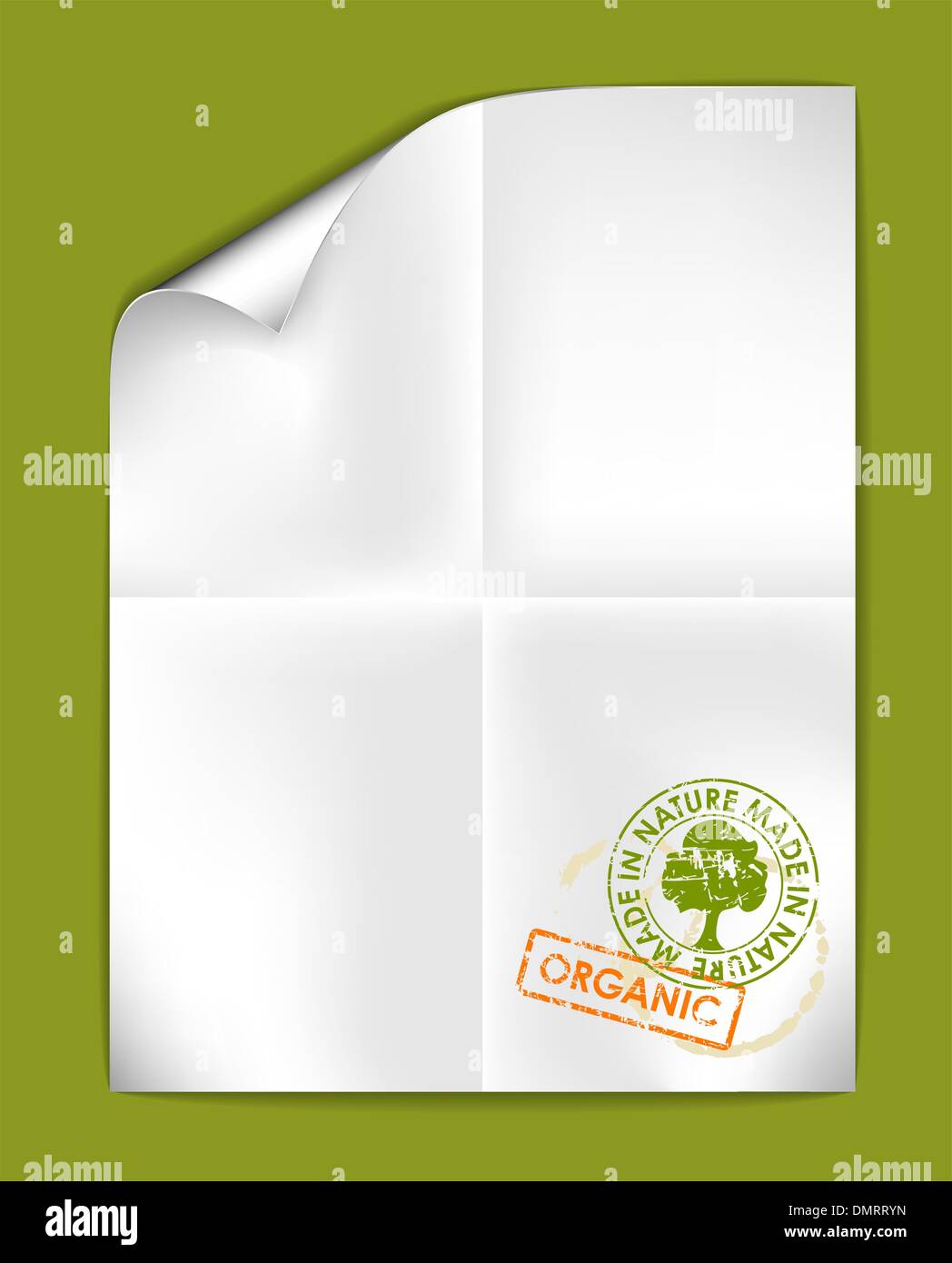 paper with organic stamps Stock Vector