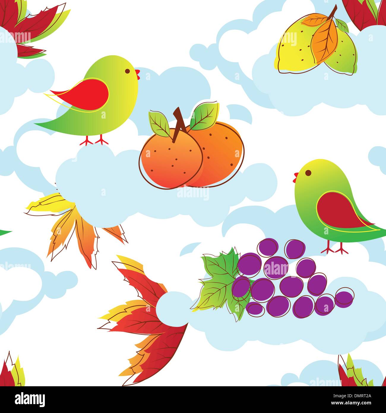 Colorful autumn leaves seamless pattern Stock Vector Image & Art - Alamy