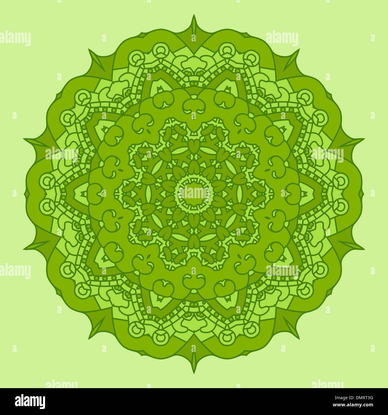 Vector Green Round Decorative Design Element Stock Vector