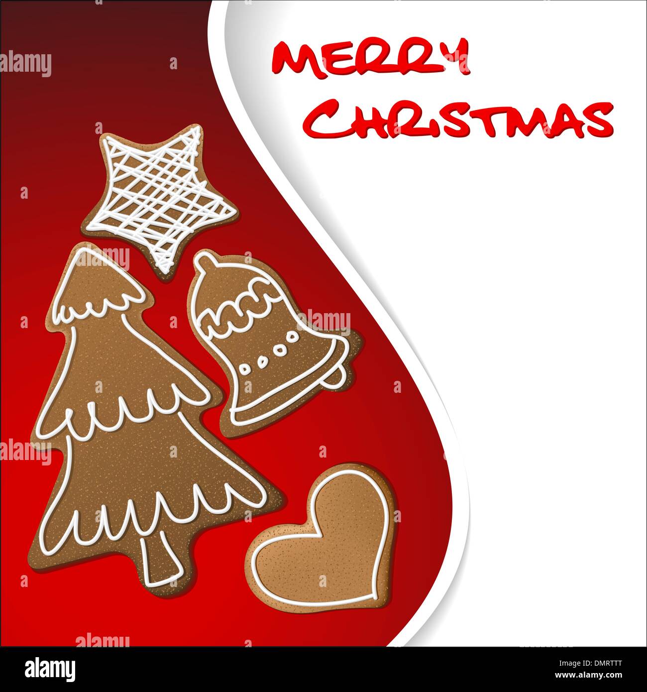 Christmas card with gingerbreads Stock Vector
