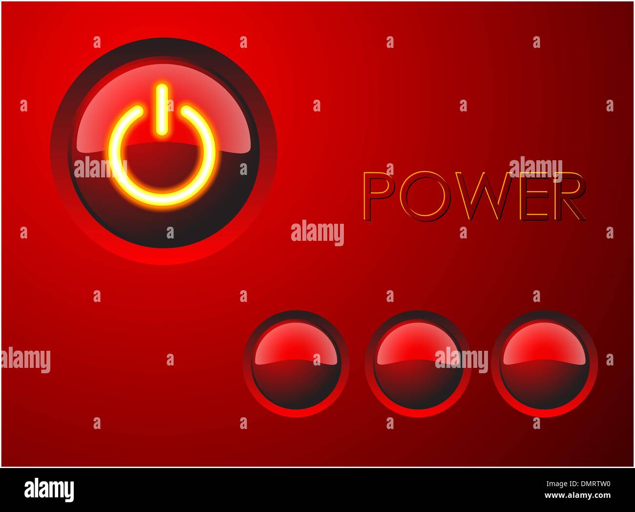 Red power button Stock Vector