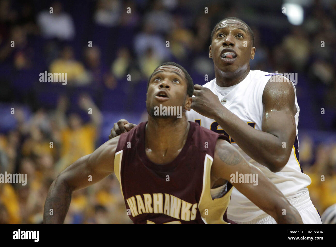 LSU forward Tasmin Mitchell (1) fights for the rebound during the game