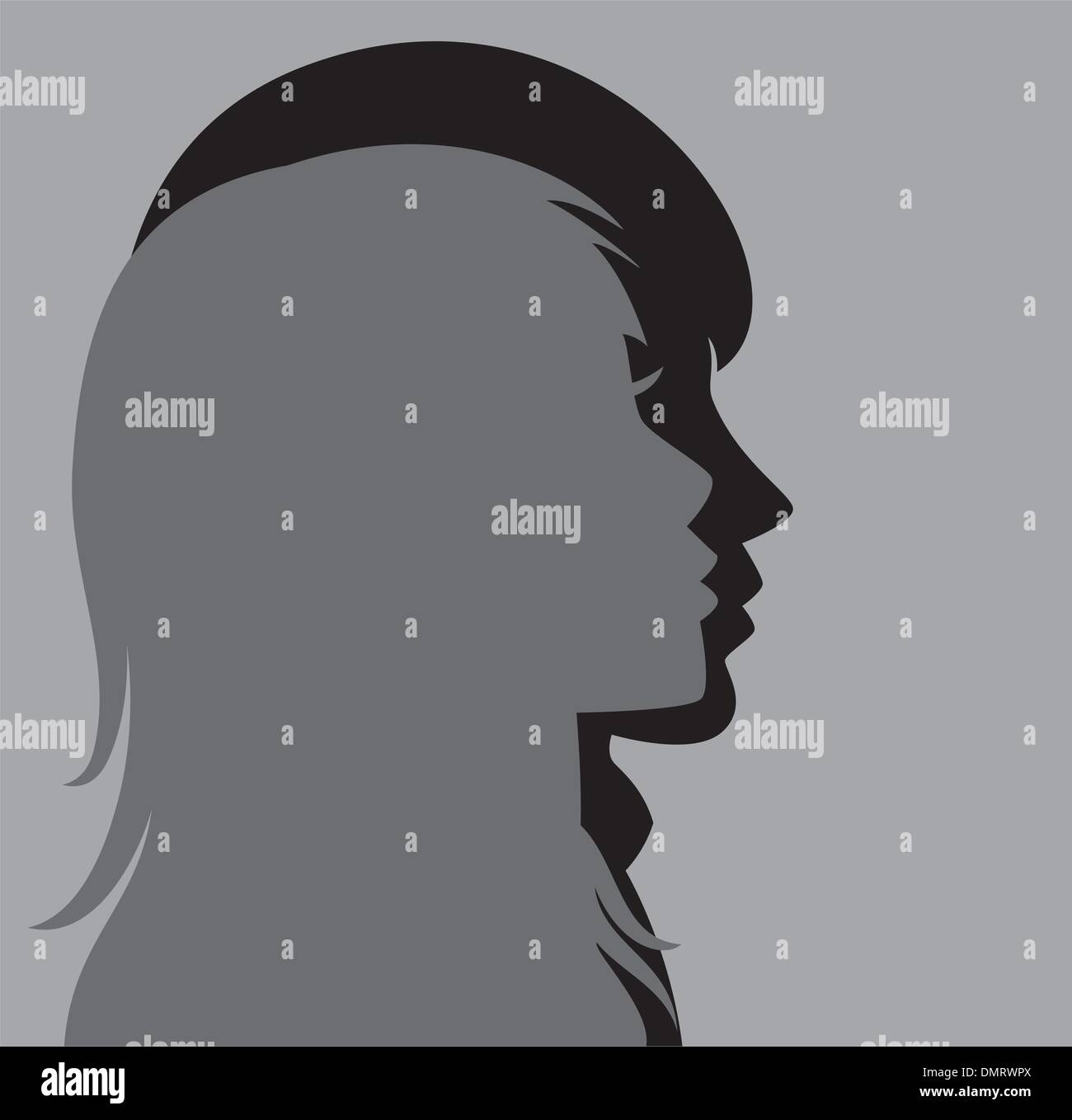 silhouette of young man and woman Stock Vector Image & Art - Alamy