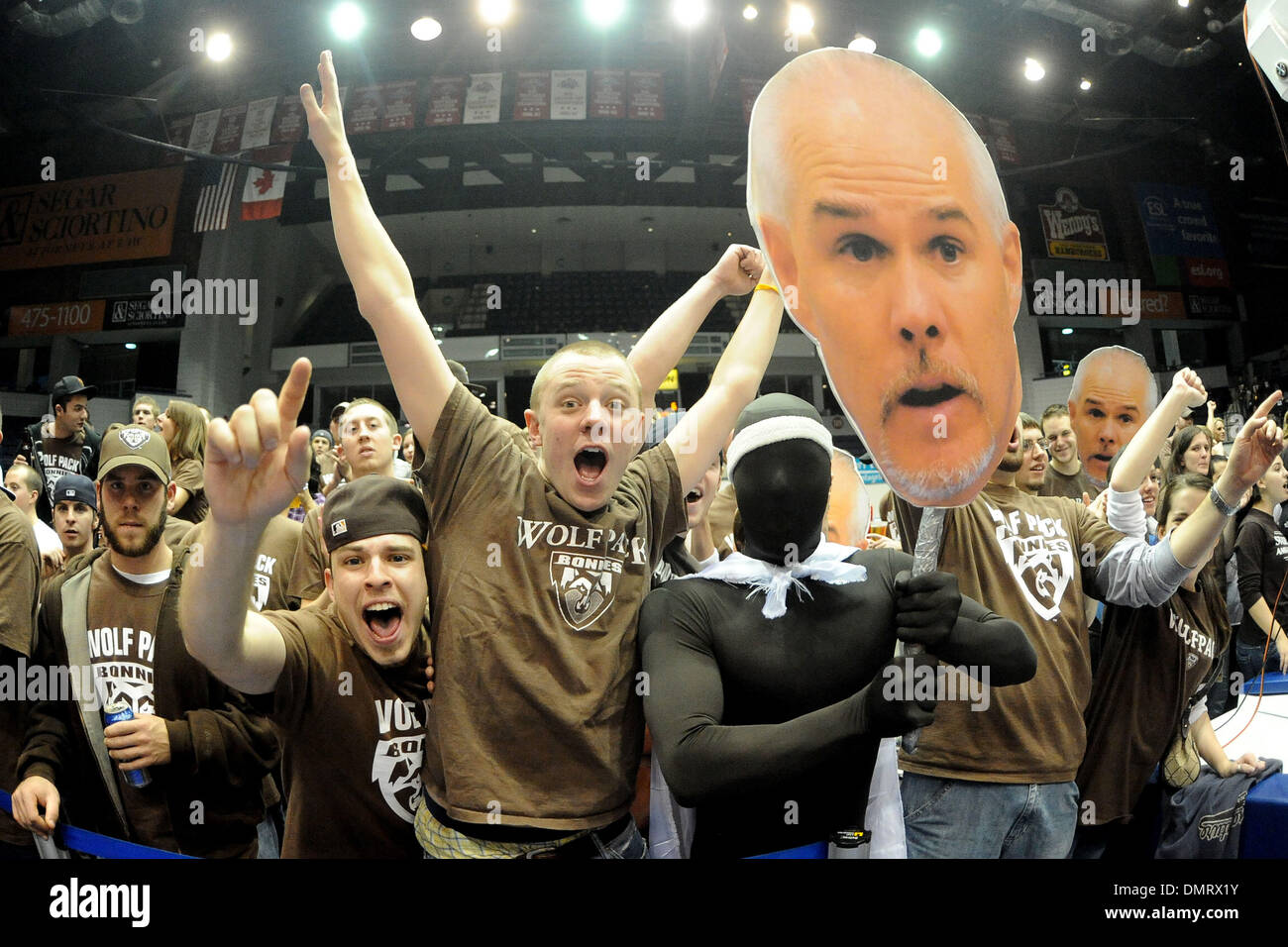 The St. Bonaventure student body cheers during a big play late in the