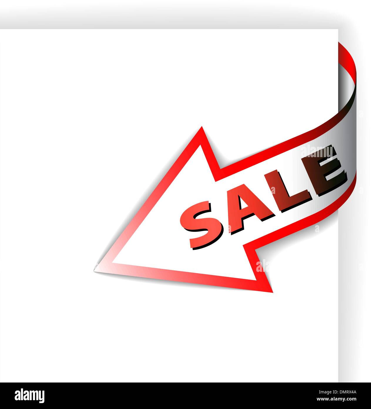 Sale red corner ribbon arrow pointing at the item Stock Vector Image