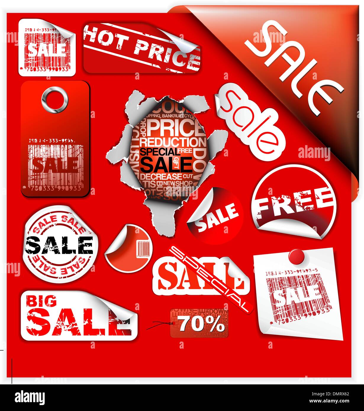 Set of sale tickets, labels, stamps, stickers Stock Vector Image & Art