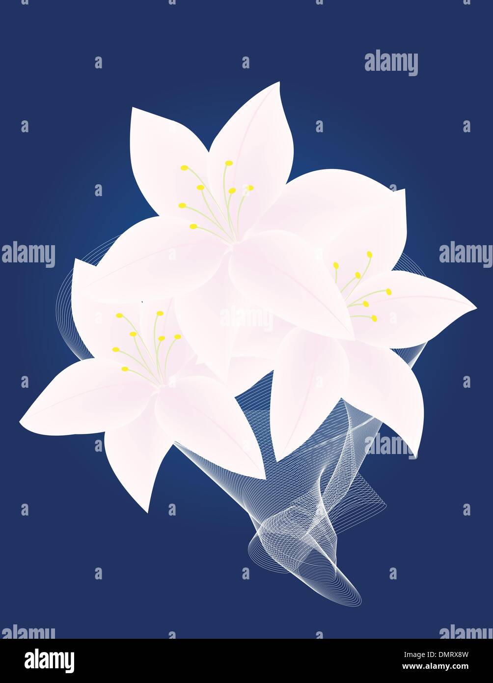 Bouquet of lilies Stock Vector Images - Alamy