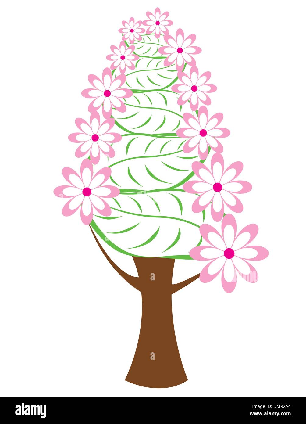 Tree in flower spring Stock Vector Images - Alamy