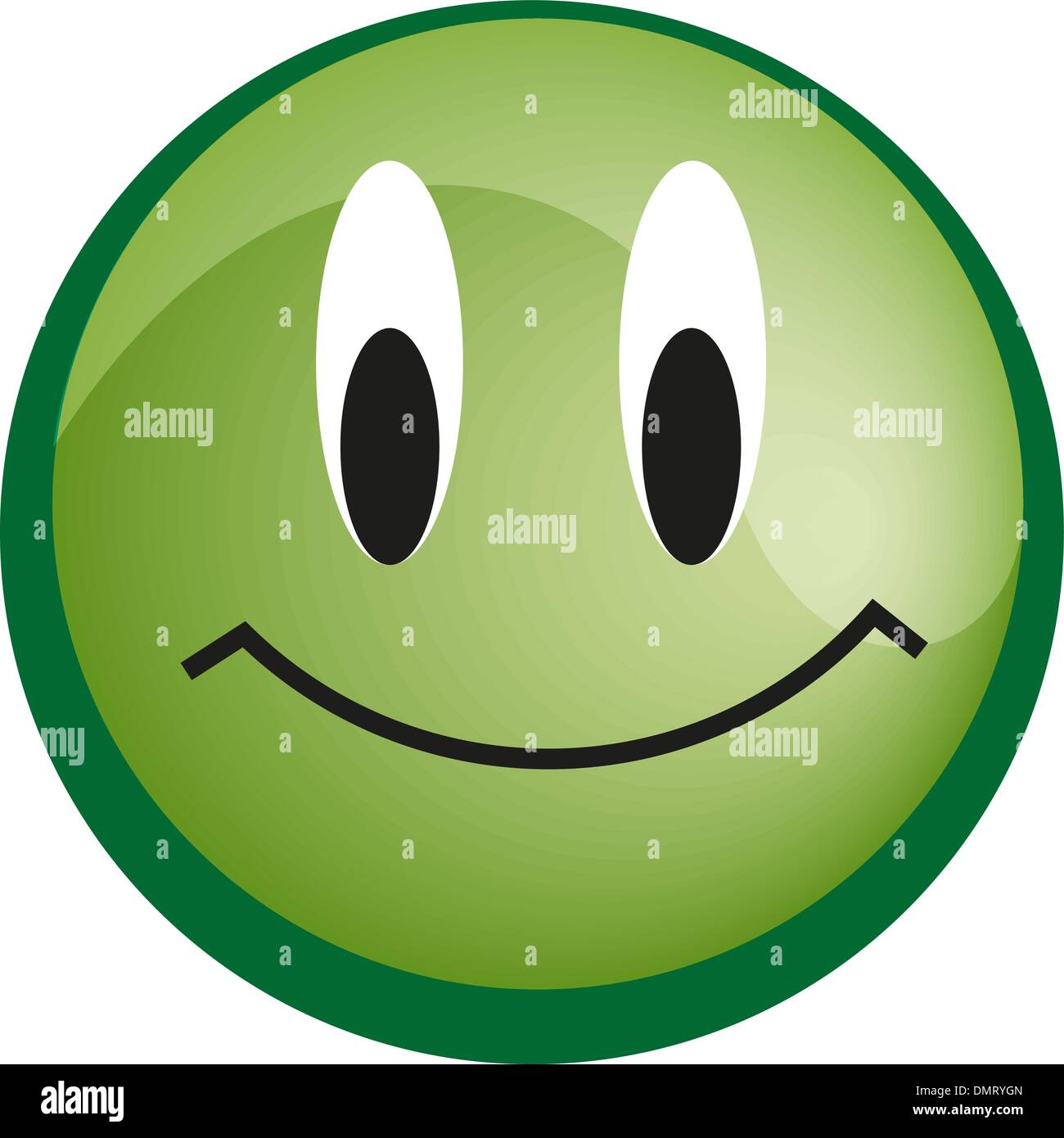 Emoticon with smiley face, yellow web icon Stock Vector