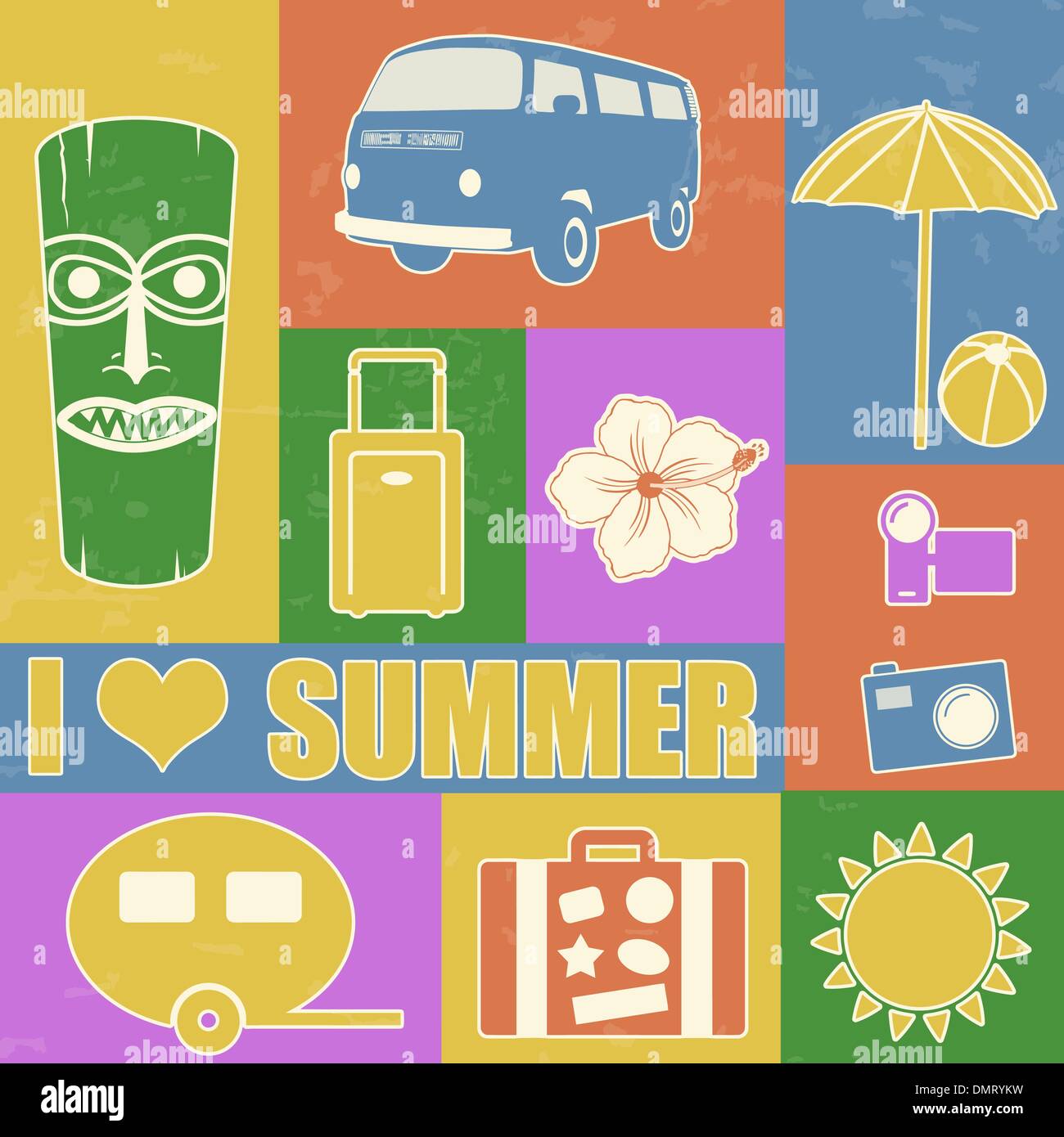 Vintage summer poster Stock Vector