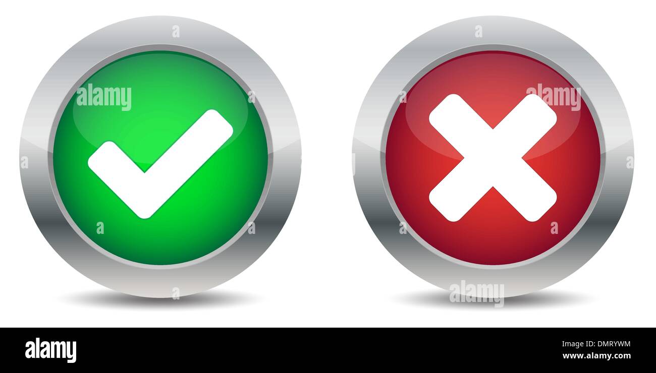 Approved and rejected buttons Stock Vector