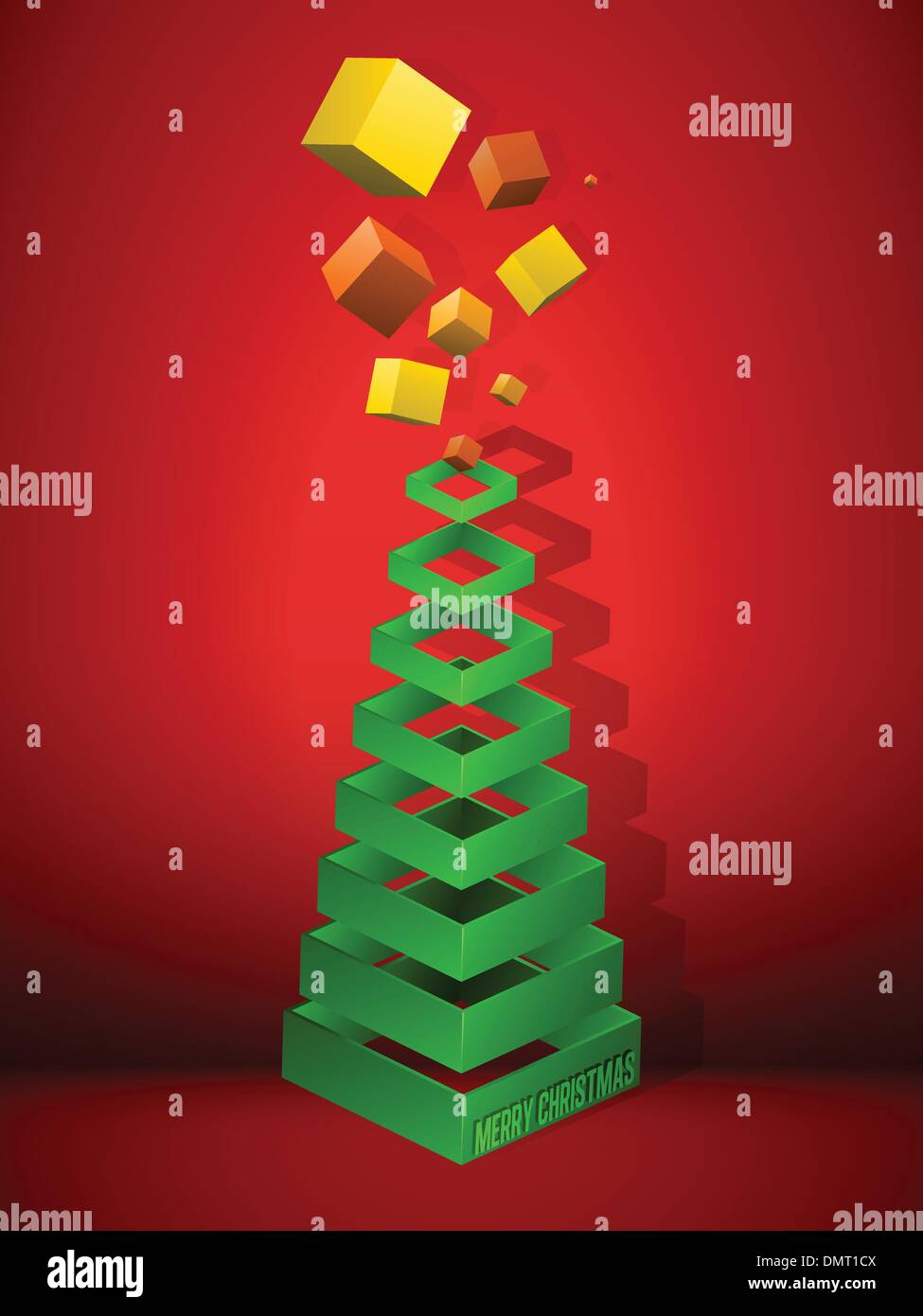 Christmas Tree Geometric Pyramid with Gifts Stock Vector Image & Art
