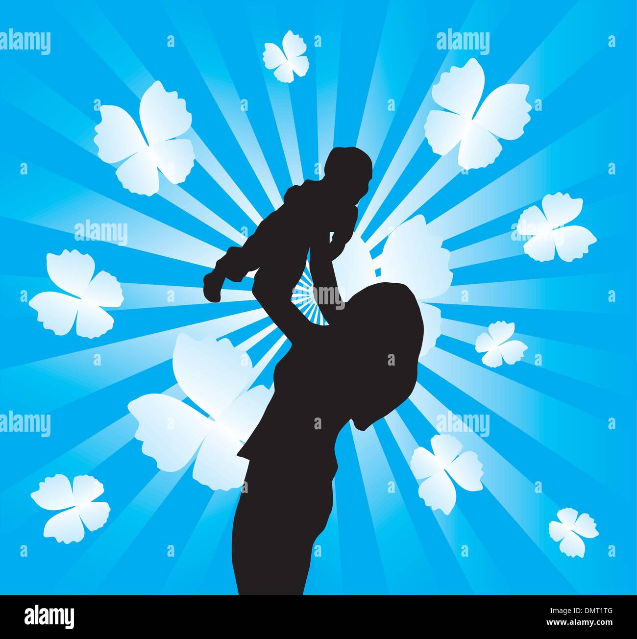 Happy family white background Stock Vector Images - Alamy